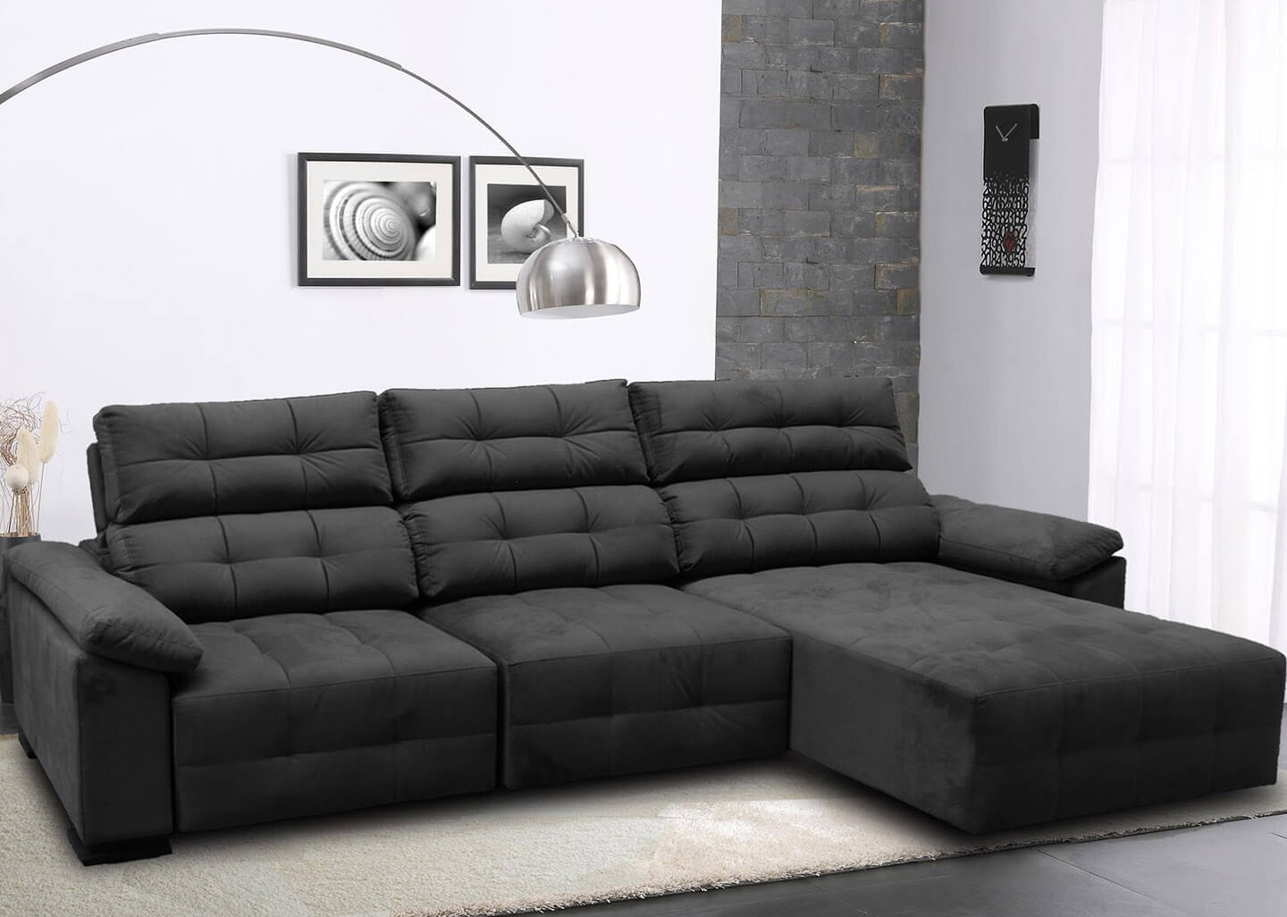 Details 100 sofá de três