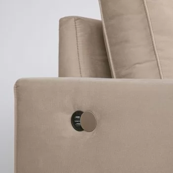 Sofá 2 Lugares, Base em MDF, Carregador USB - FLA004